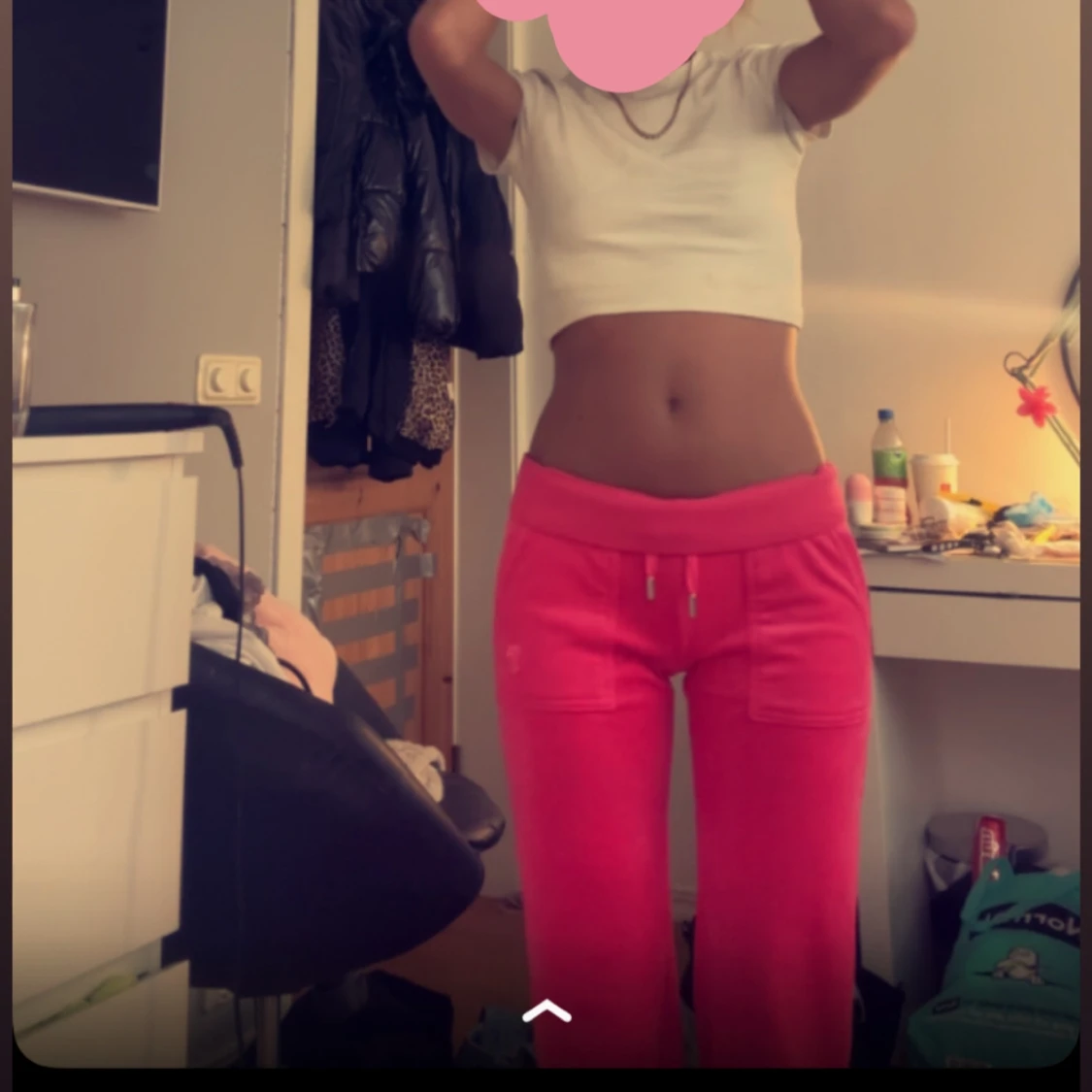 Rosa mjukisbyxor med snörning