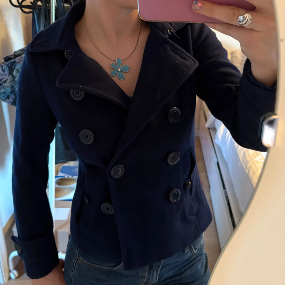 Mörkblå skepparkavaj