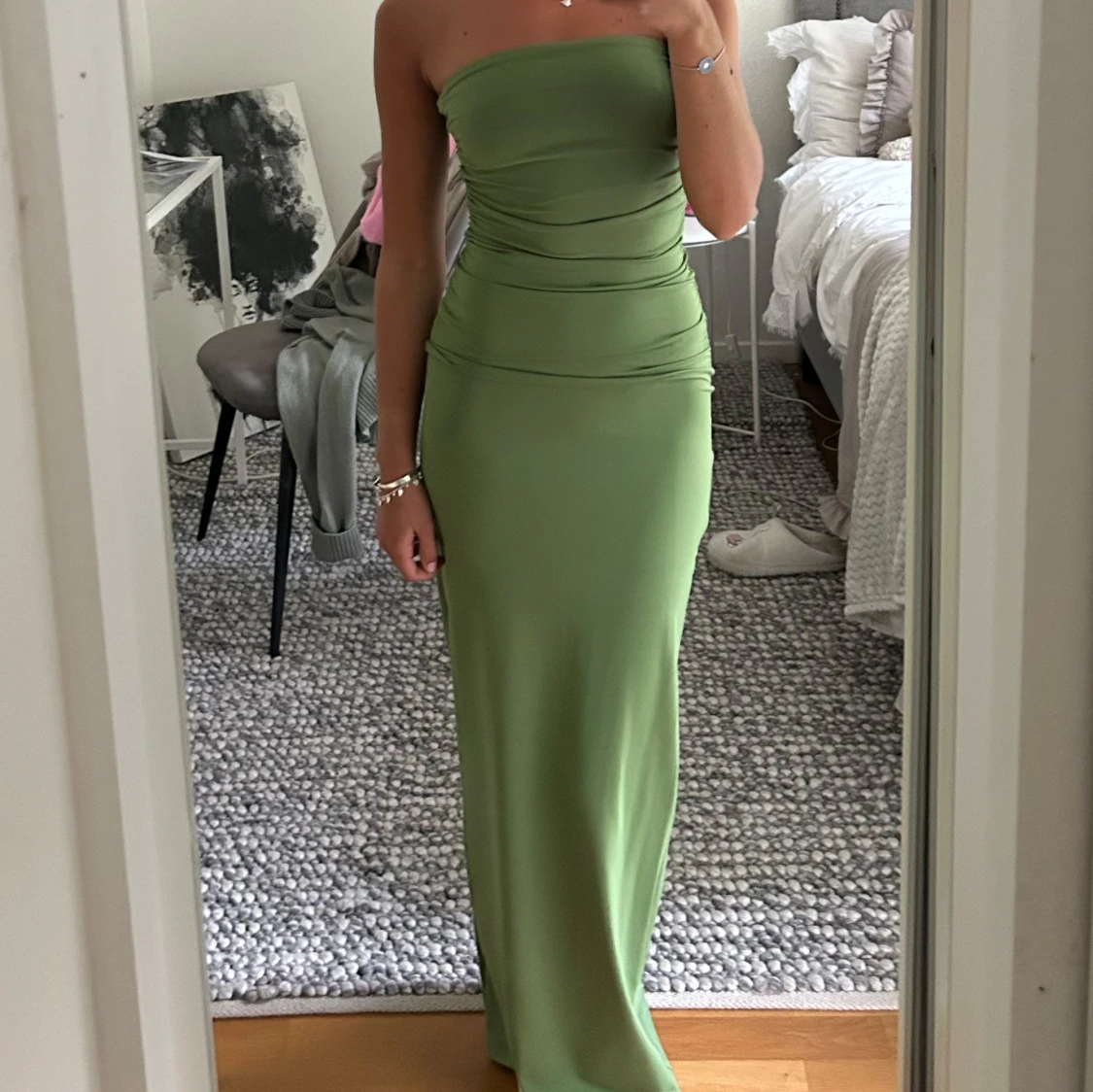 Grön långklänning 