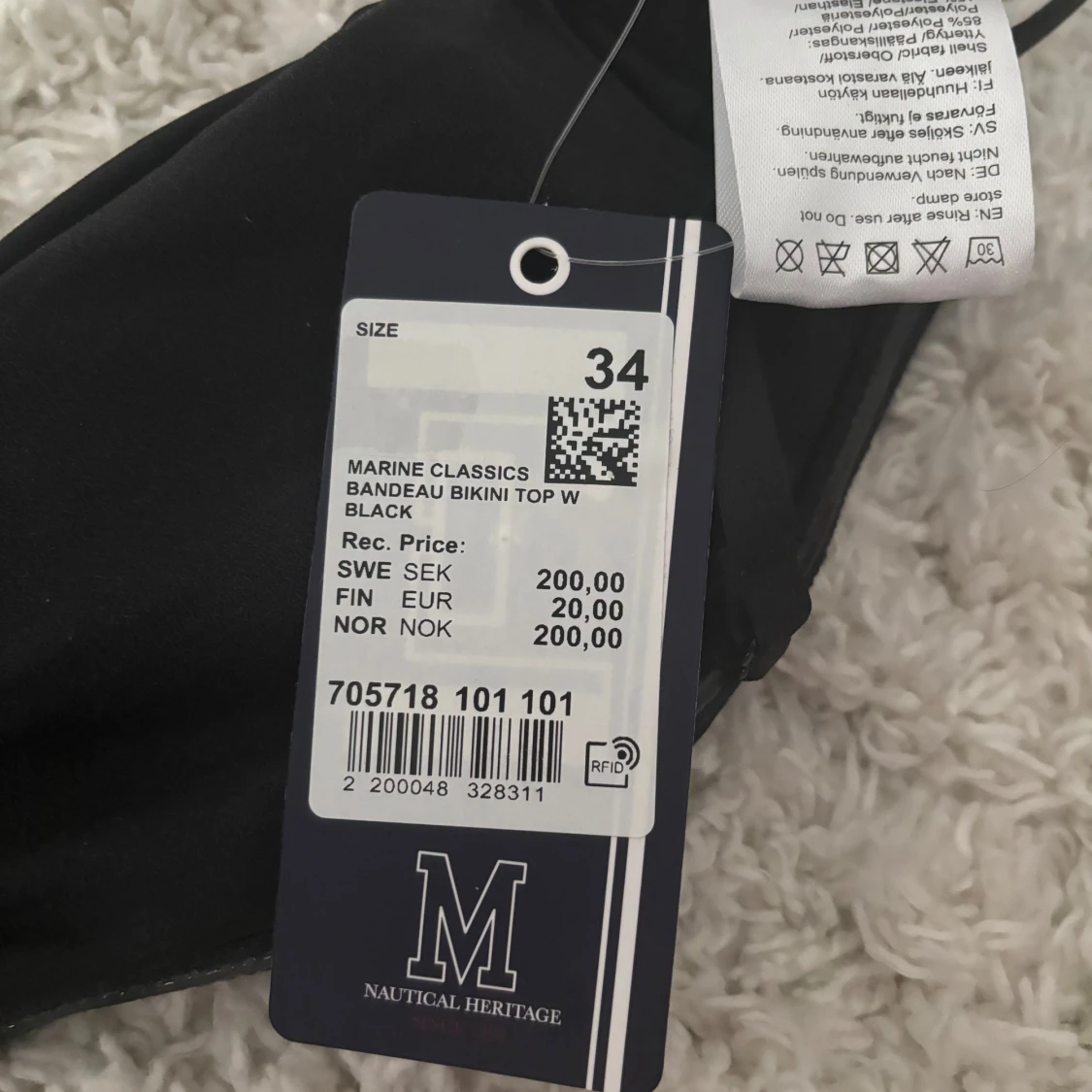 Svart bandeau bikiniöverdel - 4