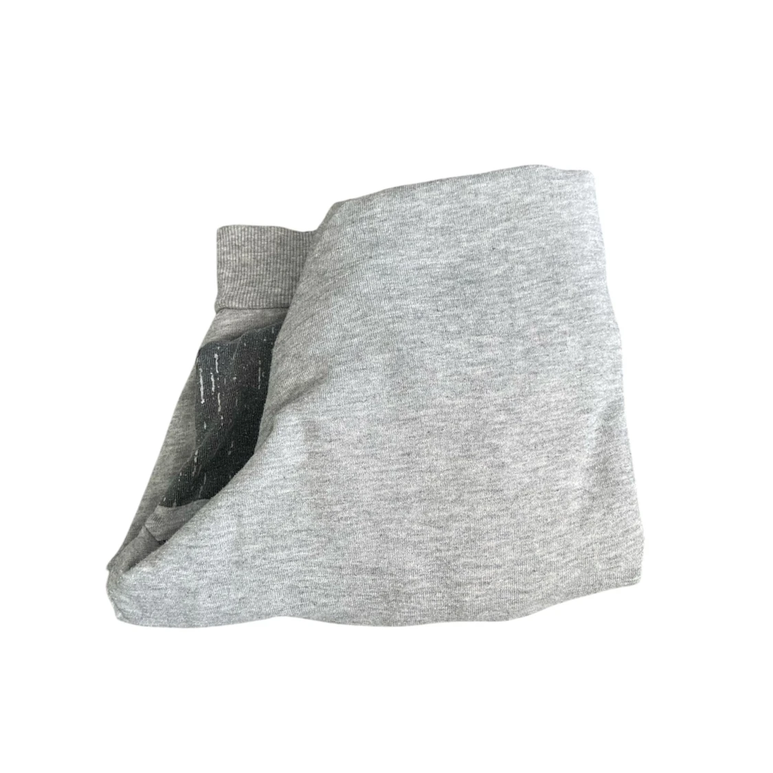 Grå hoodie med tryck och huva - 2