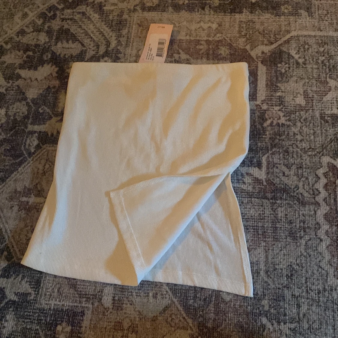 Vit ribbad bandeau topp från Nelly - 1