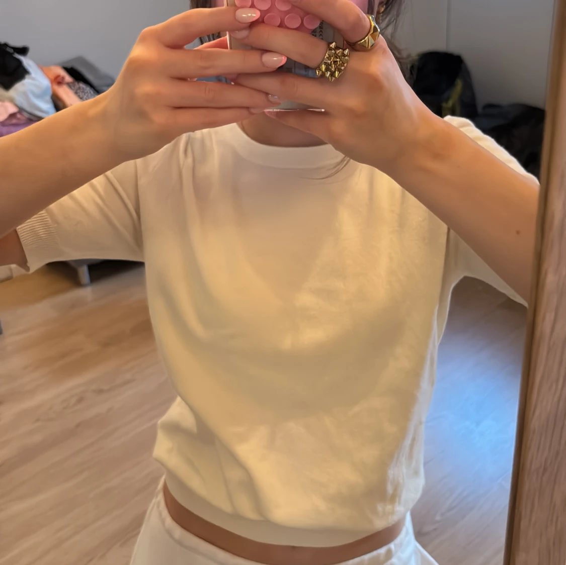 Vit kortärmad tröja från Zara