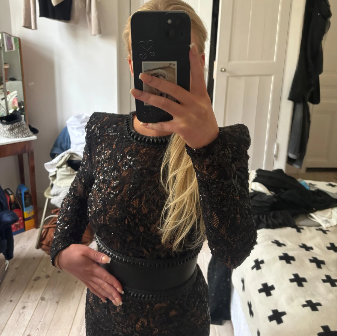 Nadine merabi Svart paljett jumpsuit med bälte - 3