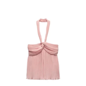 Rosa halterneck topp - Säljer en superfin rosa halterneck topp, den är i använt skick lite missfärgningar men inget man märker av! 😇💓 