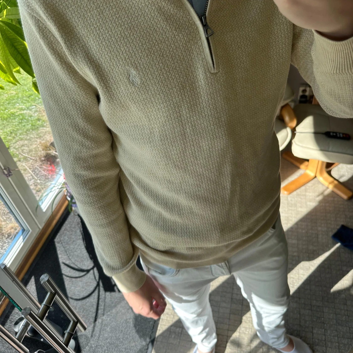 Beige half zip tröja från Ralph Lauren - 1