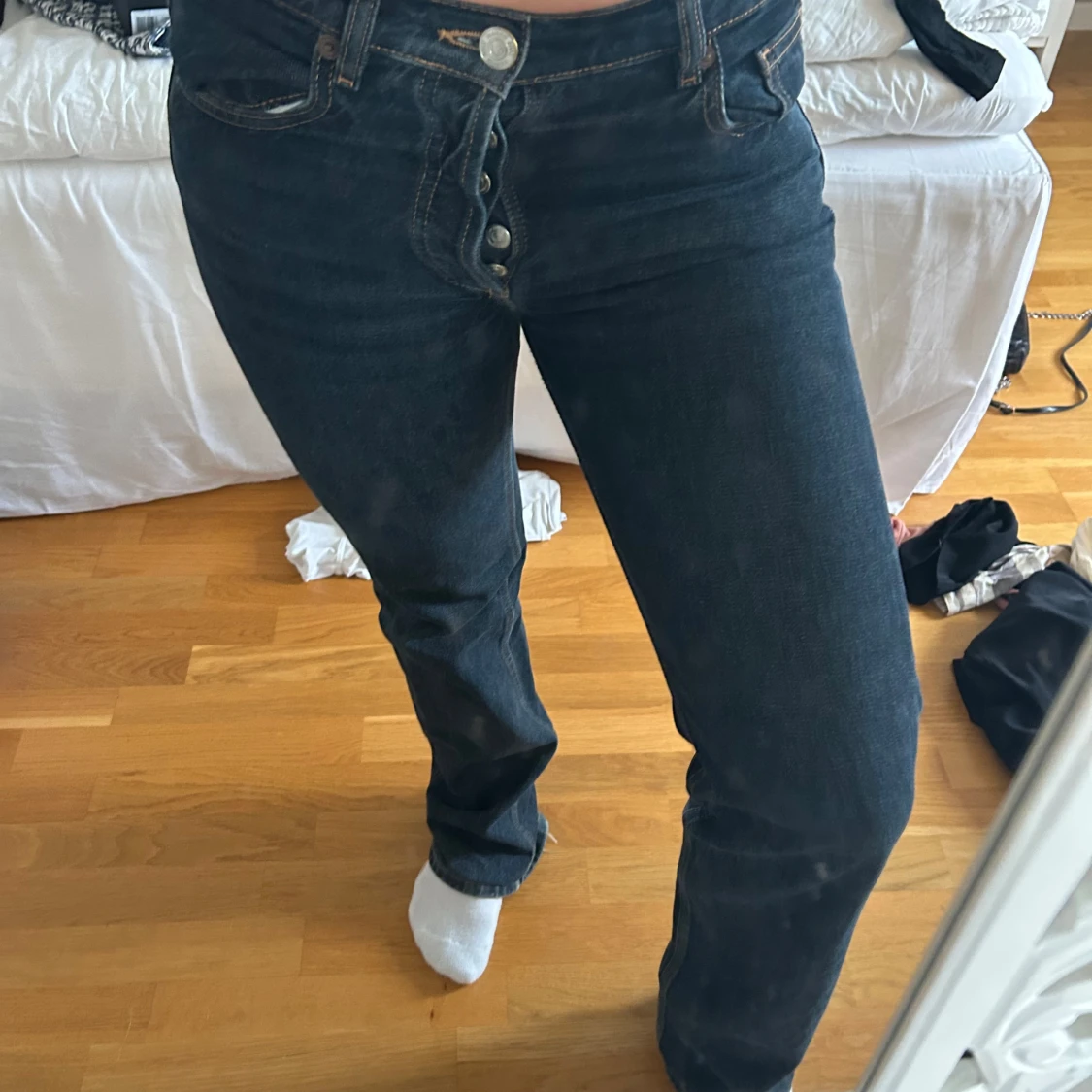 Låg midjade raka jeans från Zara