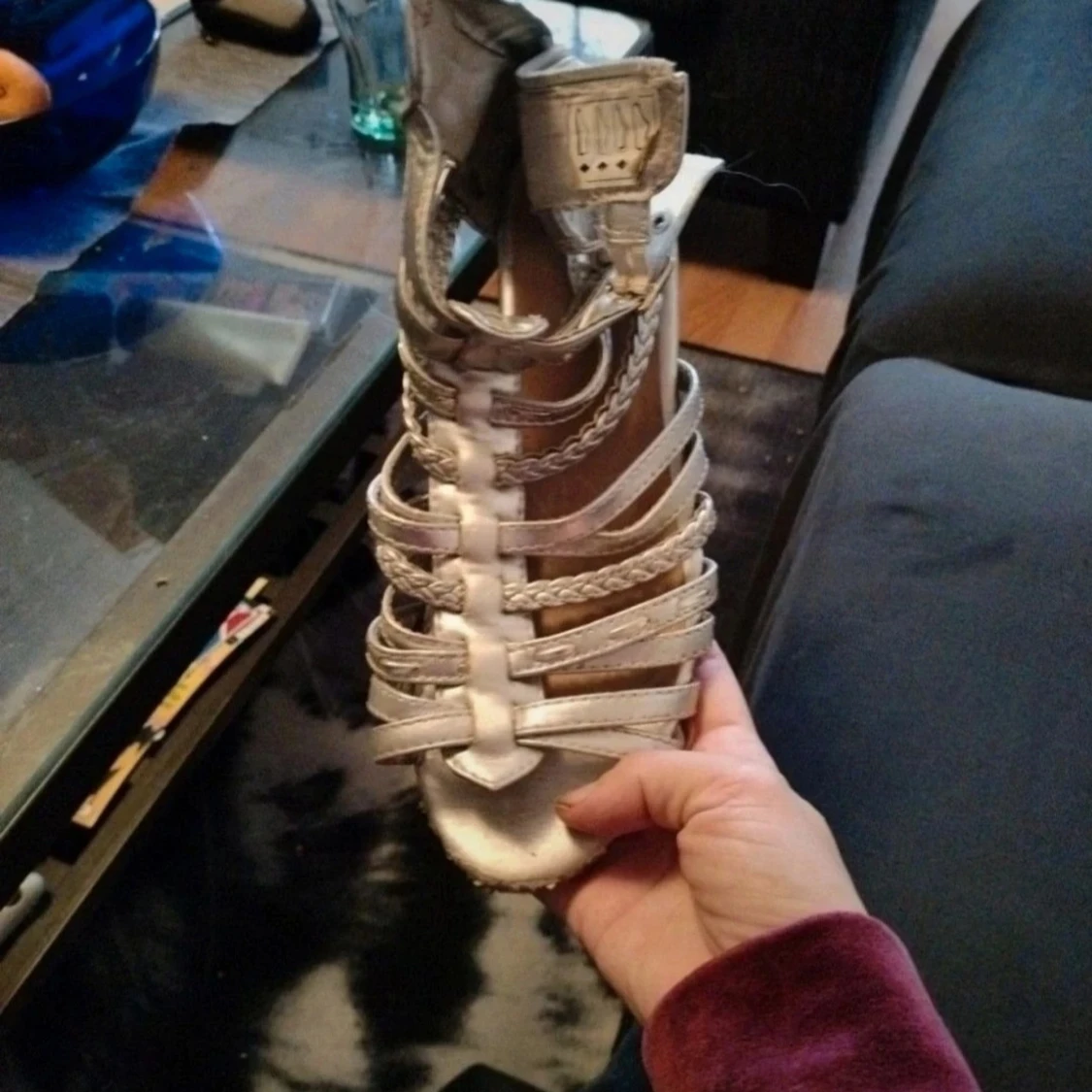 Silvriga sandaler från WEKA, strl 38 - 4