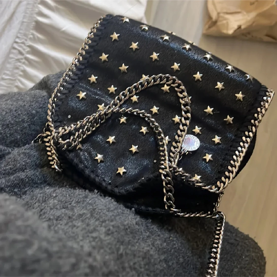 Stella McCartney svart axelväska med stjärnor - 3