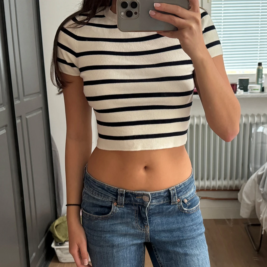 Randig croppad topp från Zara M - 1