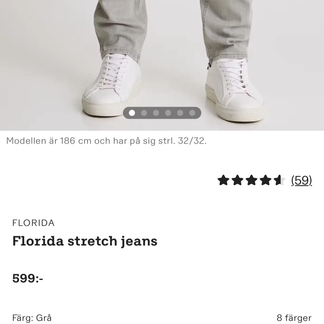 Grå slim fit jeans  - 3