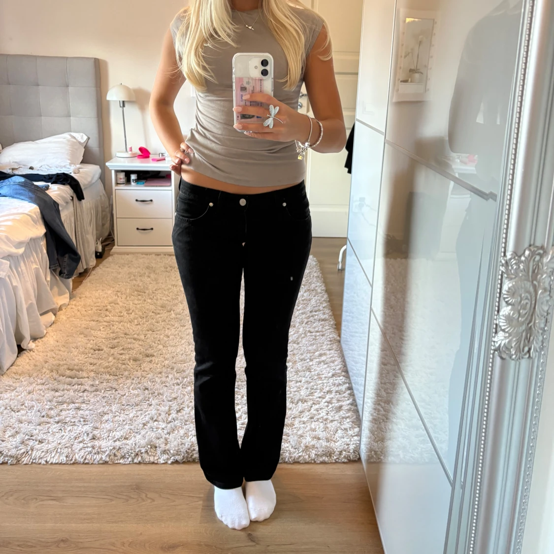 Svarta Lågmidjade jeans
