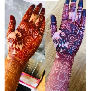 Organisk henna för handmålning - 100% äkta, handgjord och organisk henna som ger en djup rödbrun till mörklila färg på huden. Perfekt för att skapa detaljerade och konstnärliga mönster på händer och armar. Färgen utvecklas snyggt och passar både unga och vuxna.