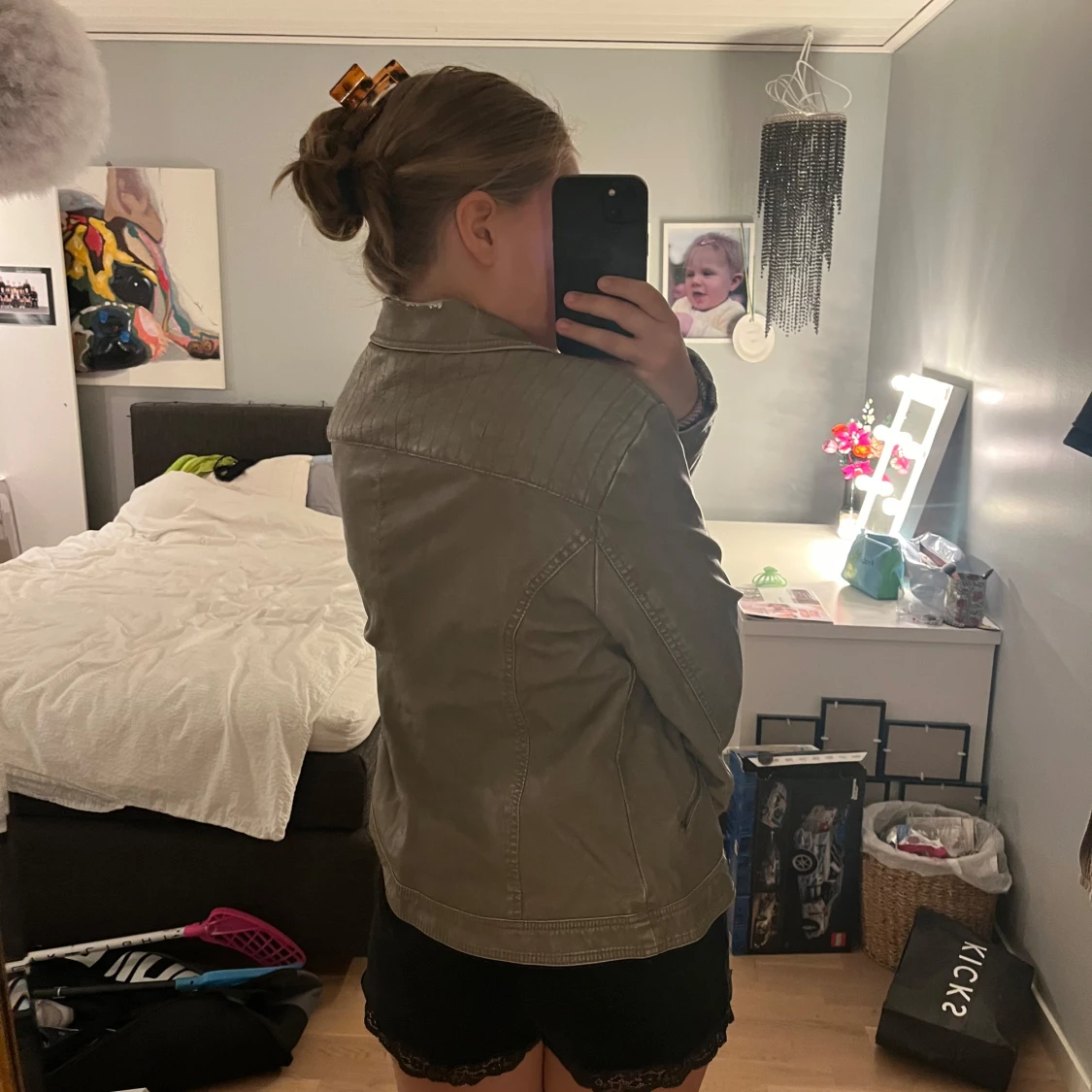 Olivgrön bikerjacka från Gina Benotti - 1