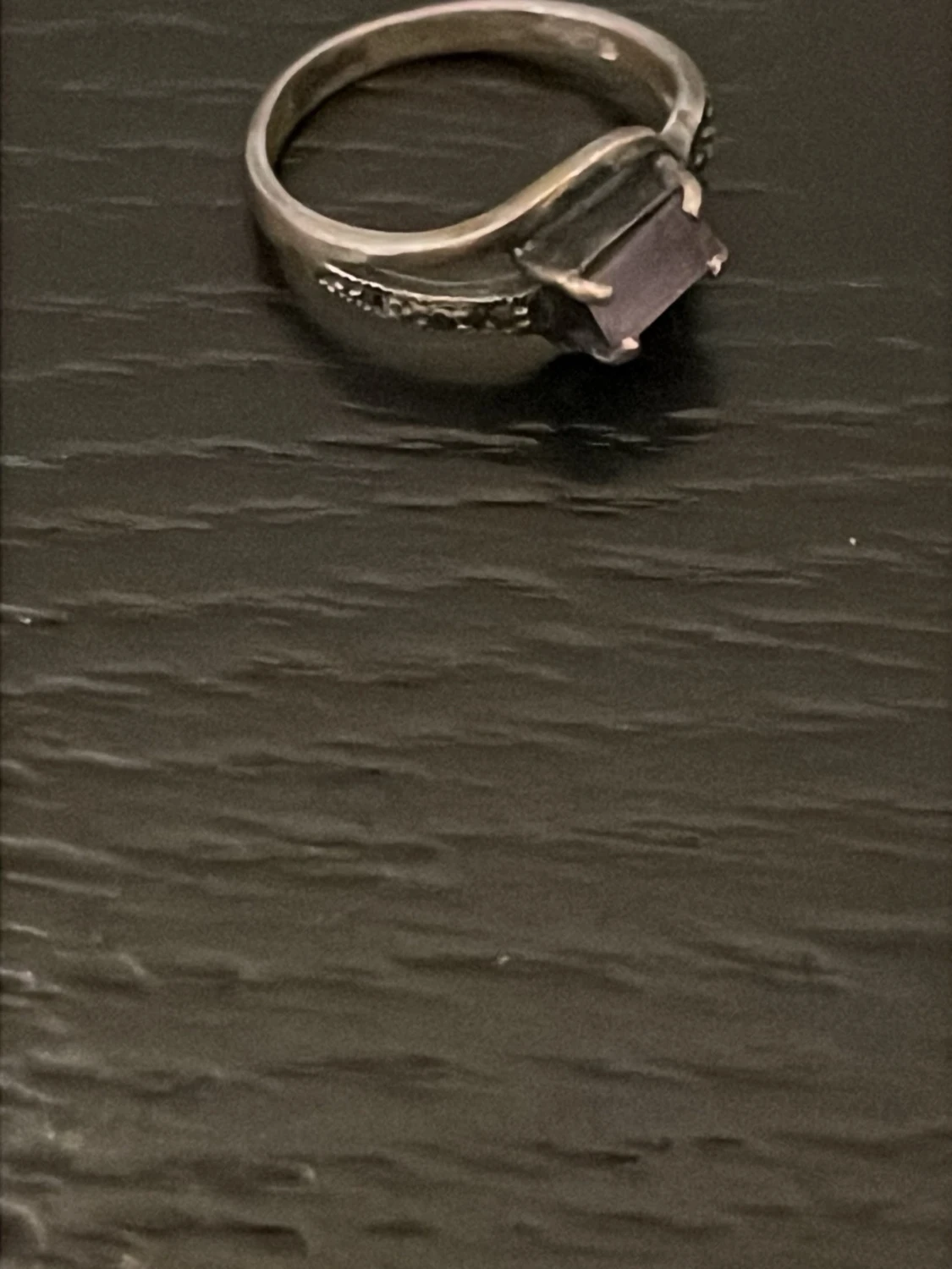 Äkta silverring med ametiststen - 2