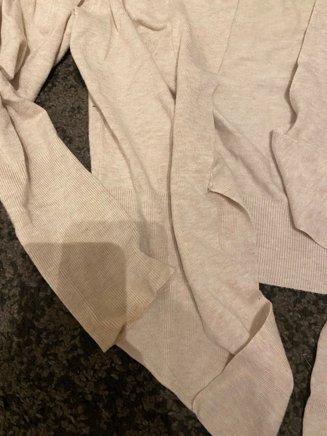 Beige öppen kofta i tunt material - 1
