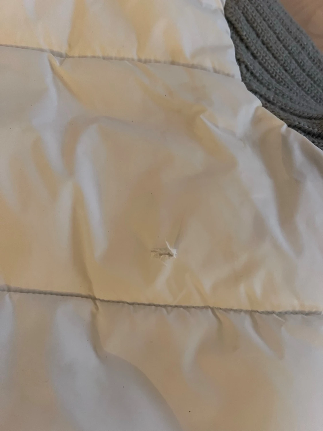 Cardigan stickad vit/grå - 4