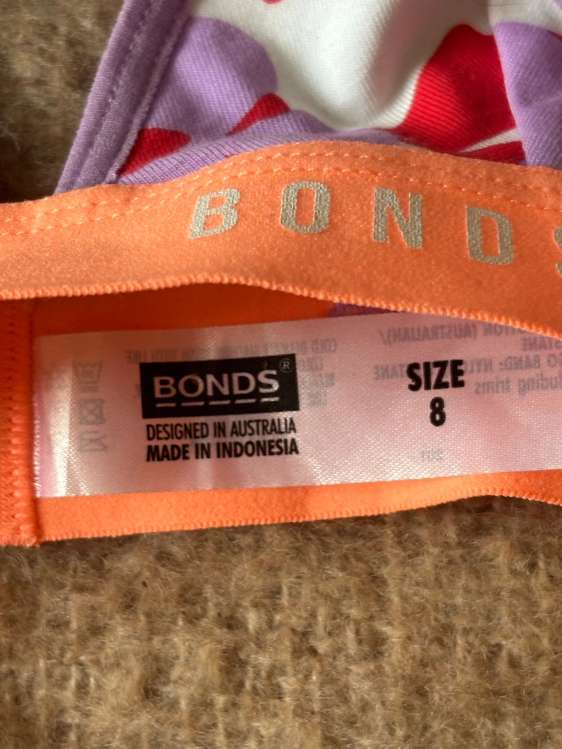 Lila och röd blommig bralette Bonds - 1