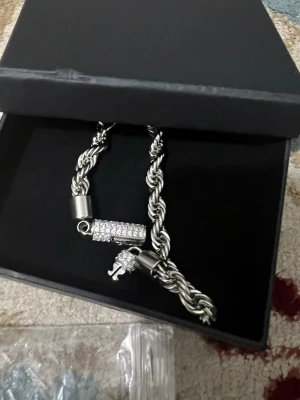 Rope silver Armbamd  - Rope  armband  med kistlås 20 cm 