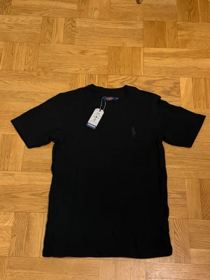 Svart t-shirt från U.S Polo Assn. - Klassisk svart t-shirt från U.S Polo Assn med diskret broderad logga på bröstet. T-shirten har rund halsringning och korta ärmar. Tillverkad i mjuk bomull för en skön känsla och enkel stil.