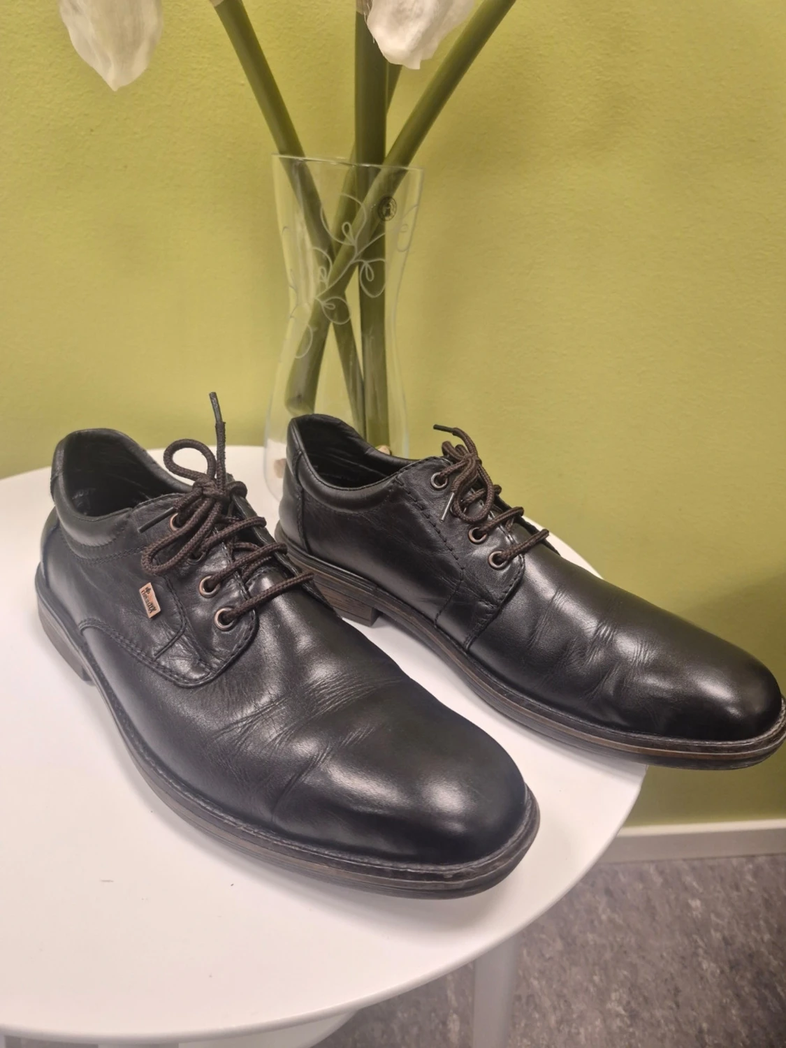 Rieker svarta loafers i läder med snörning 44 - 1