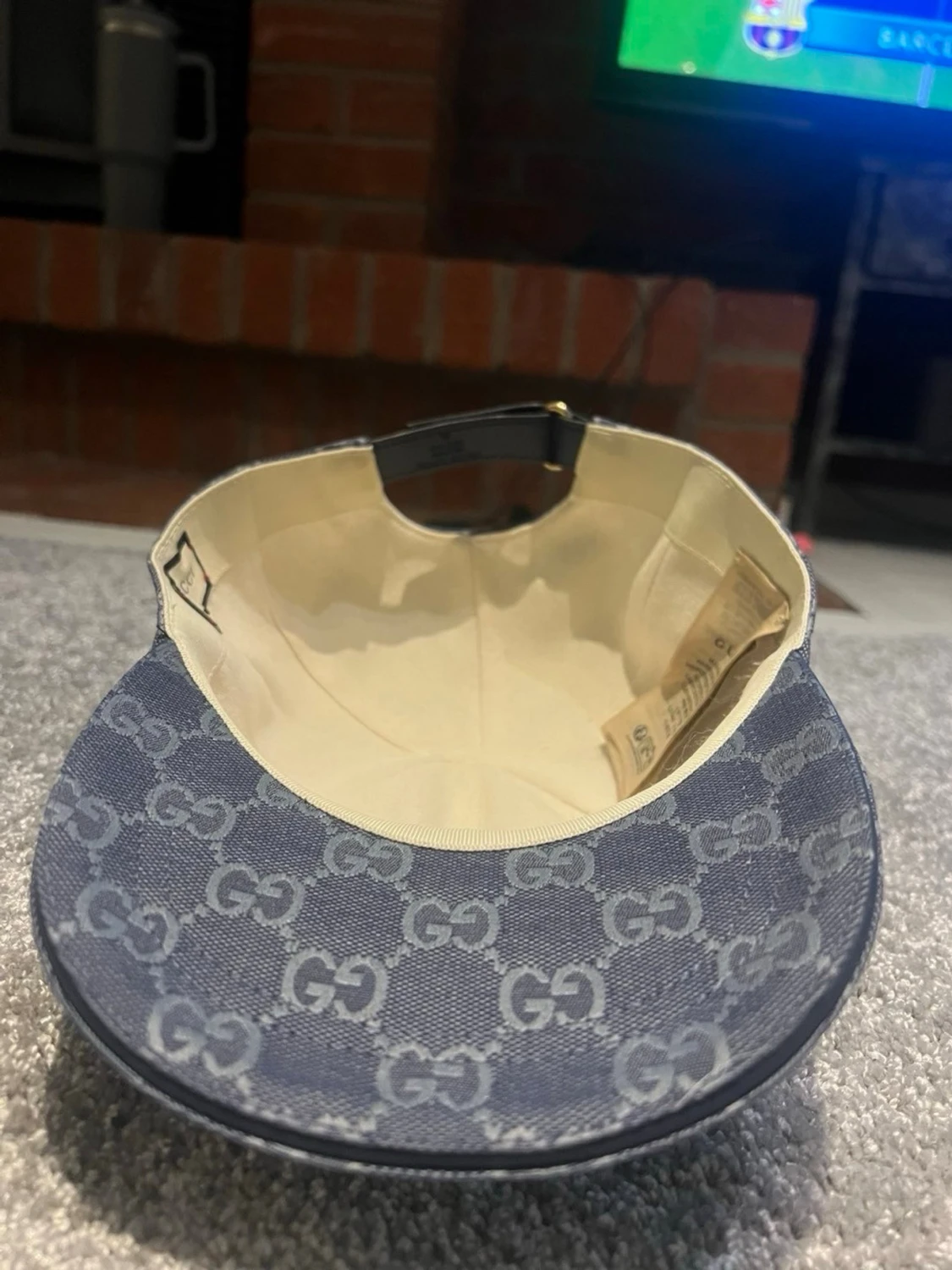 Gucci blå keps med GG-mönster - 3