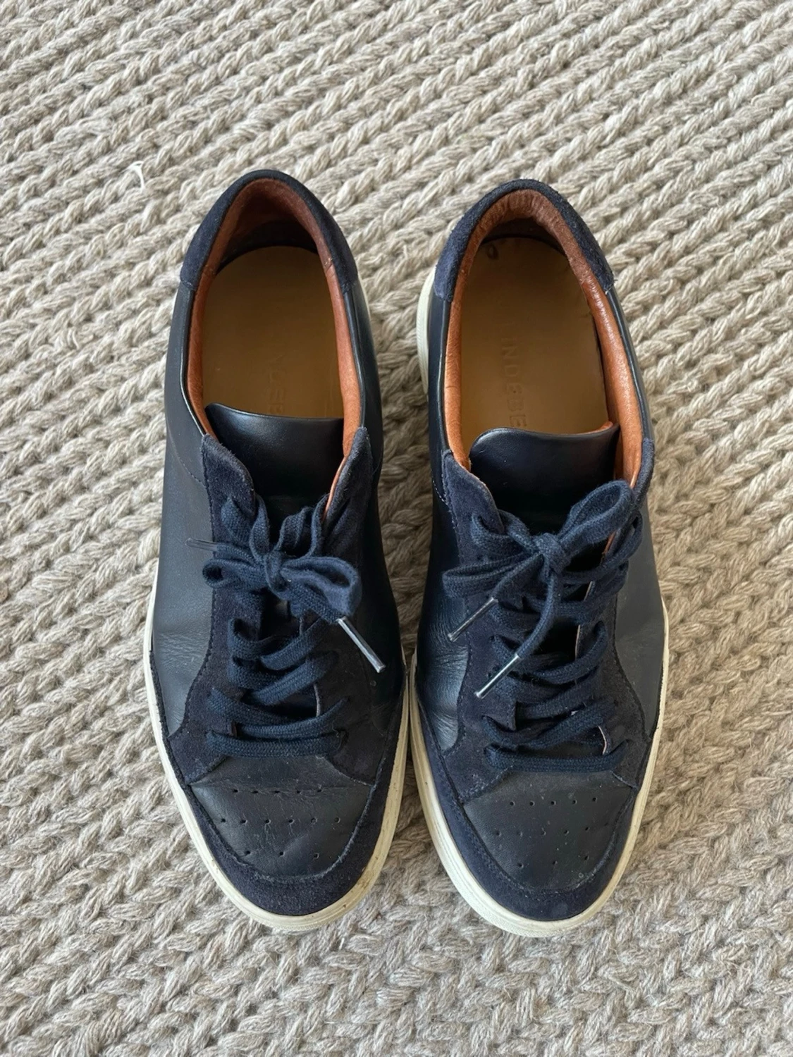 Mörkblå sneakers i läder och mocka J Lindeberg  - 2