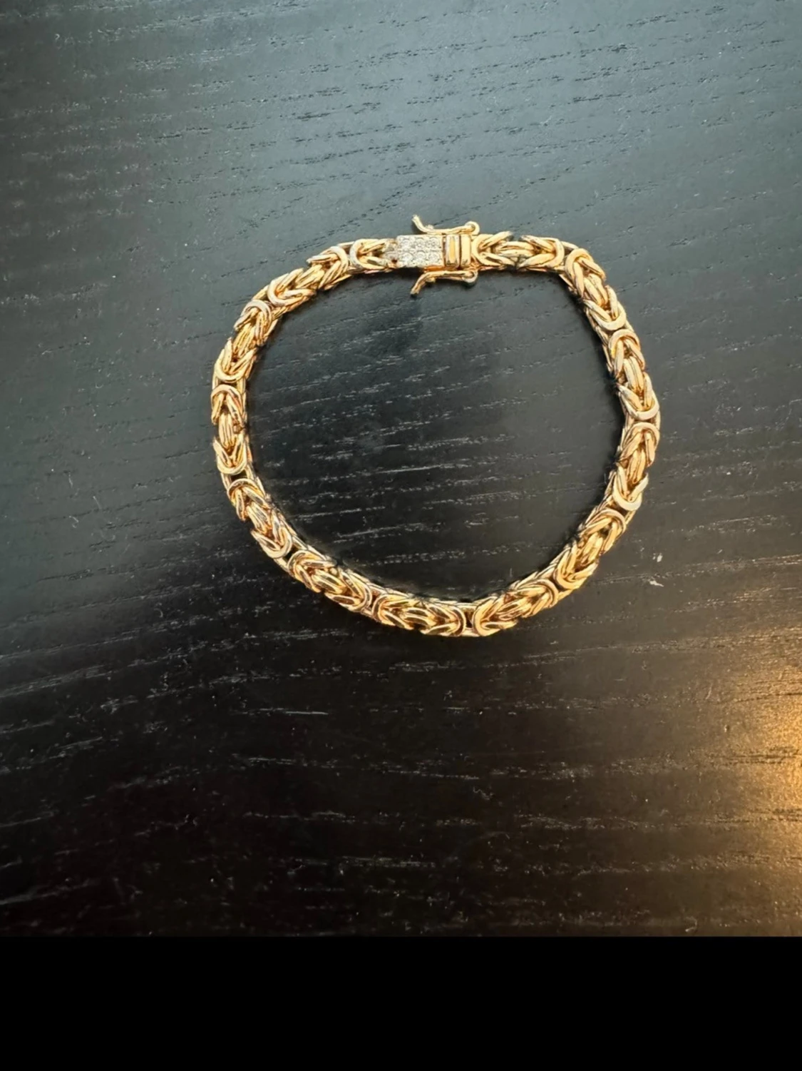 Kejsarlänk Armband 4mm - 18K Guldpläterad - 17cm / Med Diamanter - 1