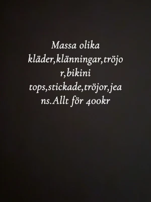 Ett stort paket med kläder  - Massa olika kläder allt för 400 storlekarna är s-M.märken är shein ,H&M,bikbok,vila