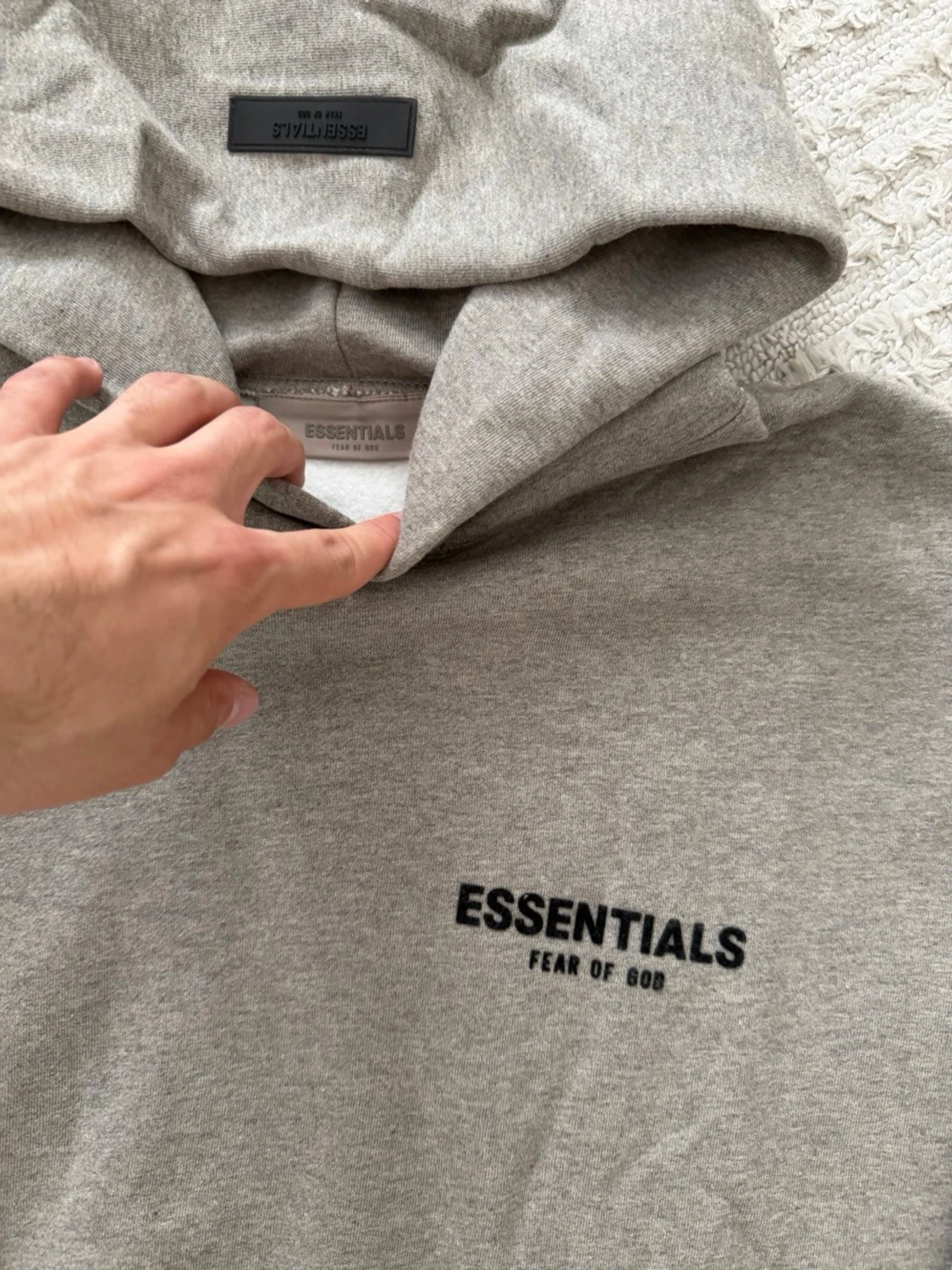 Essentials dark oatmeal hoodie - 1