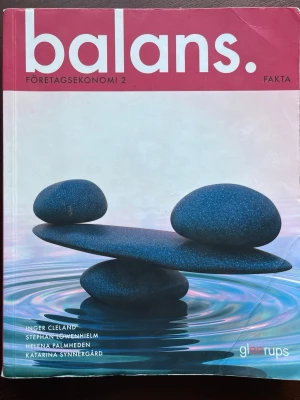 Balans företagsekonomi 2 fakta  - Finns klotter på en sida från förra ägaren, samt vattenskador. Alla sidor är hela och allting går att läsa. Sidorna är endast lite skrynkliga nertill pga vattenskadan och inget annat klotter förekommer (se bilder för exempel). ISBN: 9789140695505