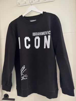 Svart ICON hoodie från Dsquared2 - Svart hoodie från Dsquared2, sparsamt använd. Klassisk passform med ribbade muddar och rund hals. Tillverkad i Italien, perfekt för dig som gillar streetwear och statement-plagg.