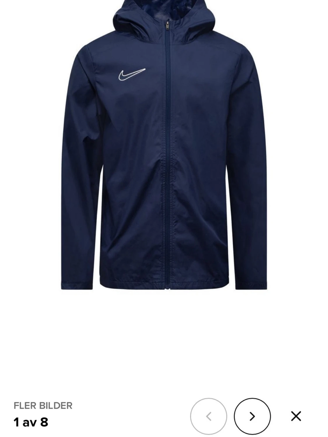 Mörkblå Nike vindjacka med huva