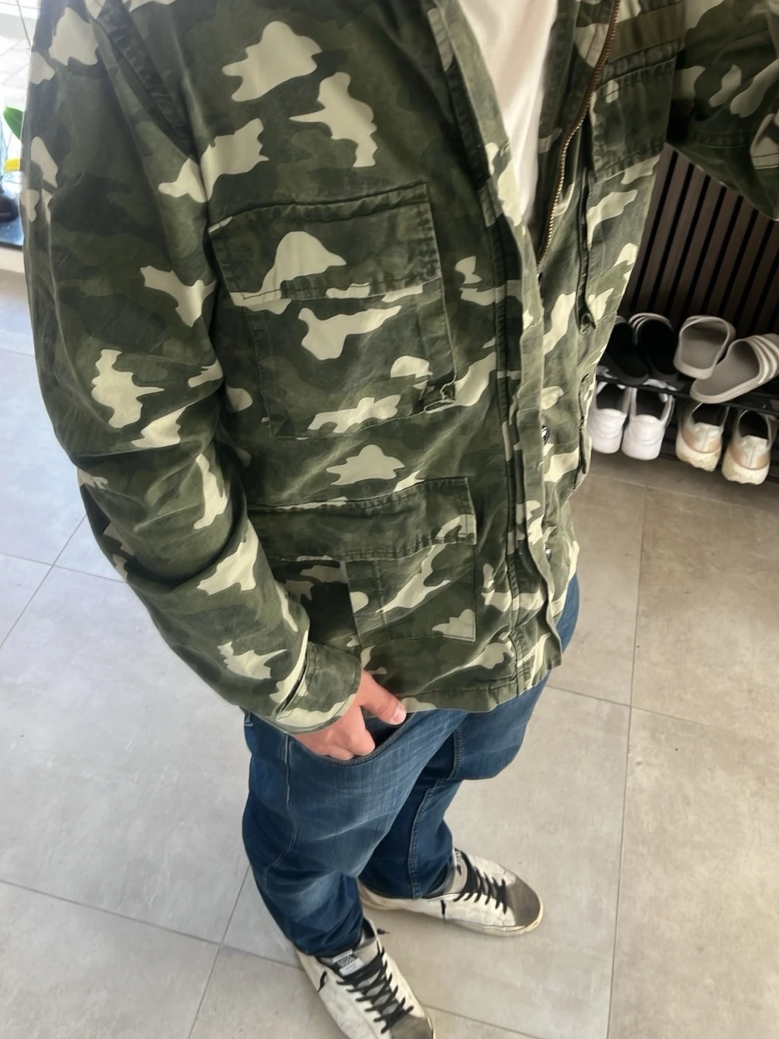 Grön camo overshirt med fickor - 2