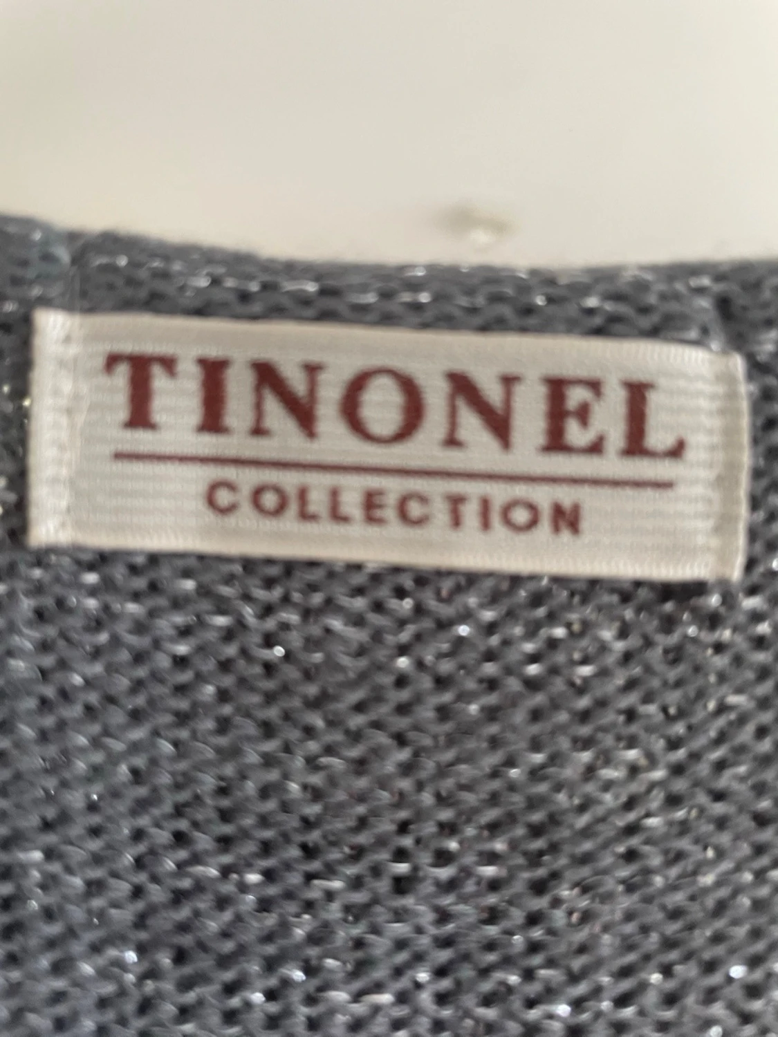 Grå stickad topp med paljetter Tinonel - 1