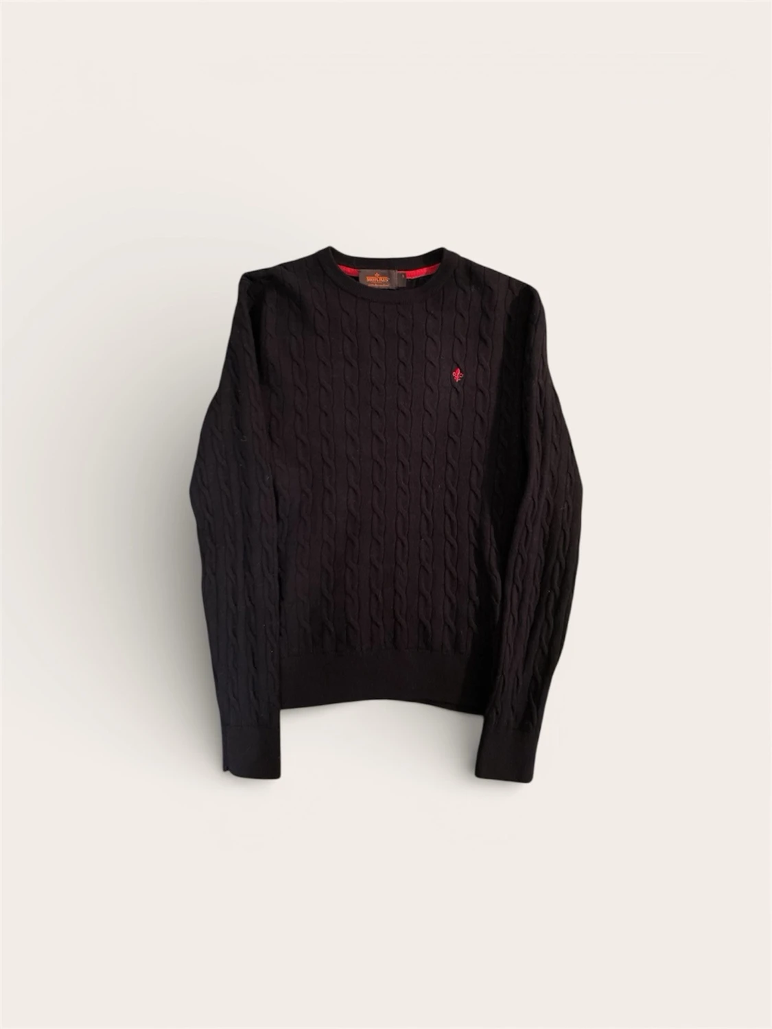 Svart kabelstickad tröja Morris