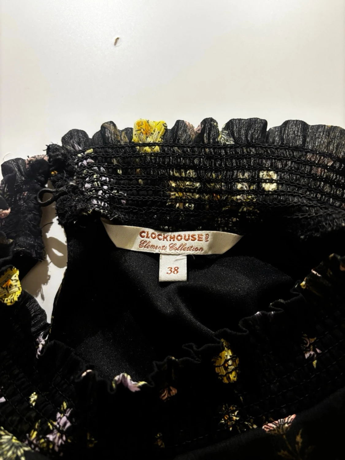 Svart blommig klänning - 2