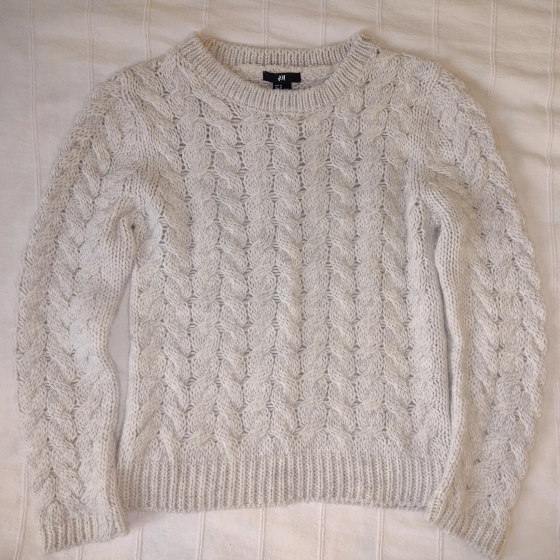 Vit/beige stickad tröja, storlek XS - 91