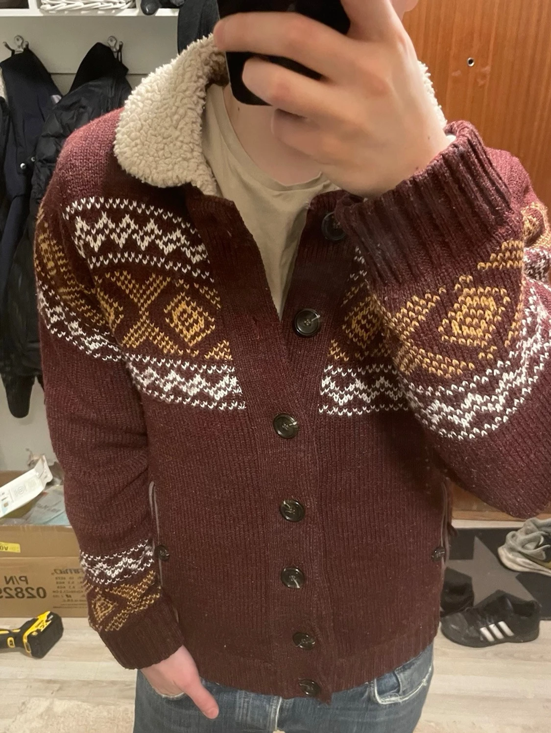 Fodrad stickad cardigan