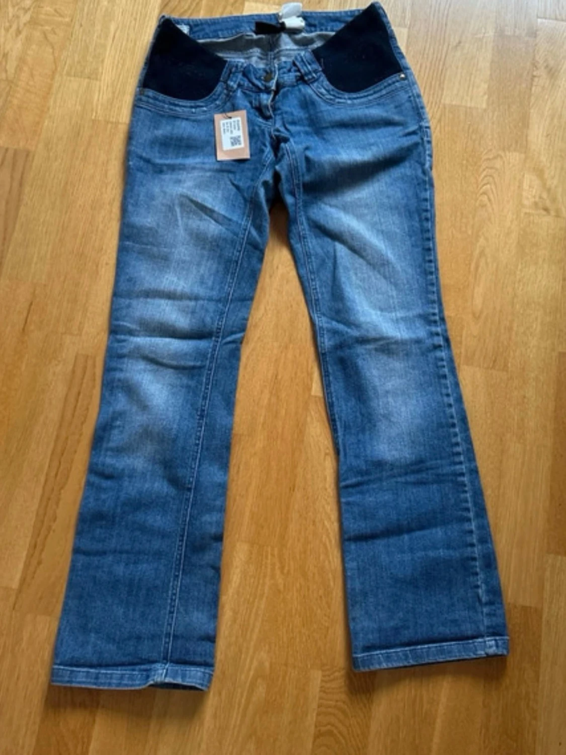 Blå bootcut  jeans - 1