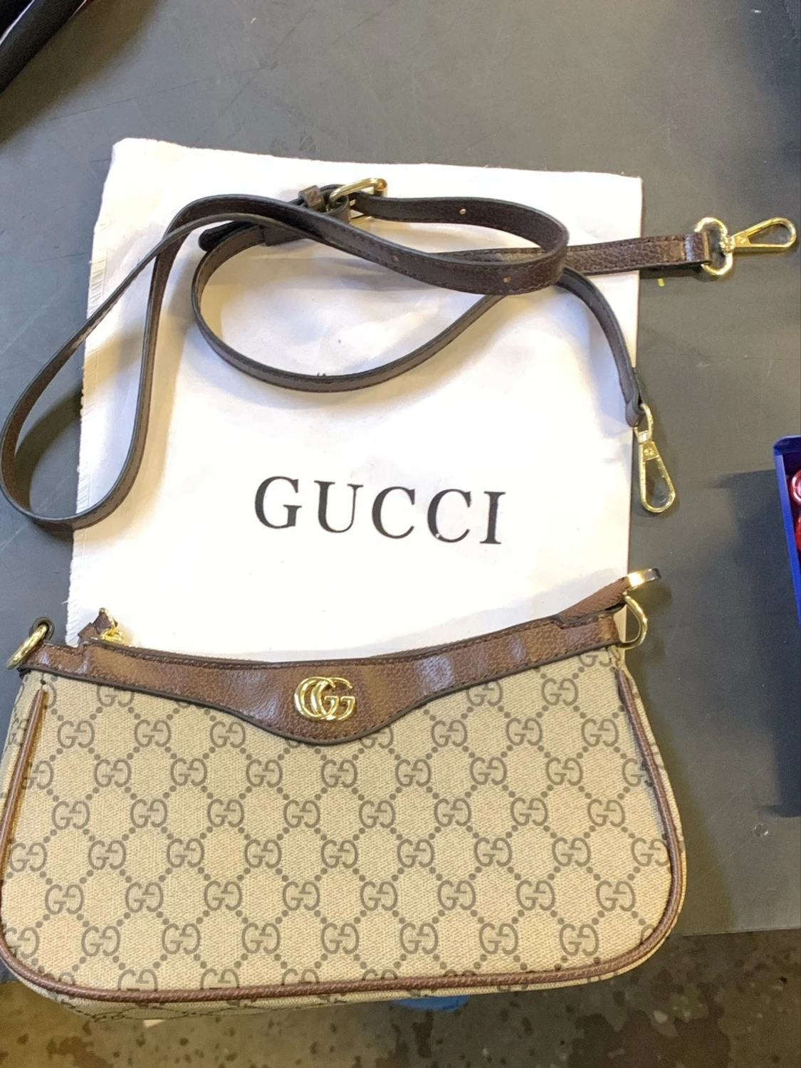 Gucci GG canvas handväska brun/beige - 1