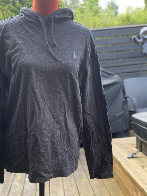 Mörkgrå hoodie från Ralph Lauren M - Mörkgrå huvtröja med långa ärmar och dragsko i huvan. Tröjan har en liten broderad logotyp på vänster bröst. Längd: 70 cm  Inga bilder på mig! Katter finns i hemmet!