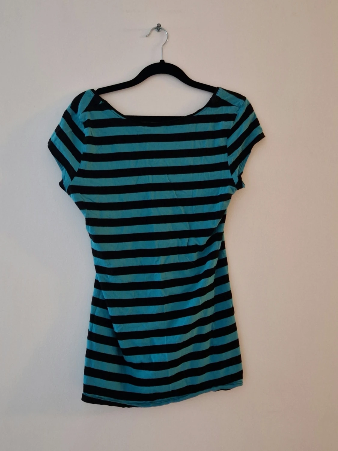 Turkos randig T-shirt - 1