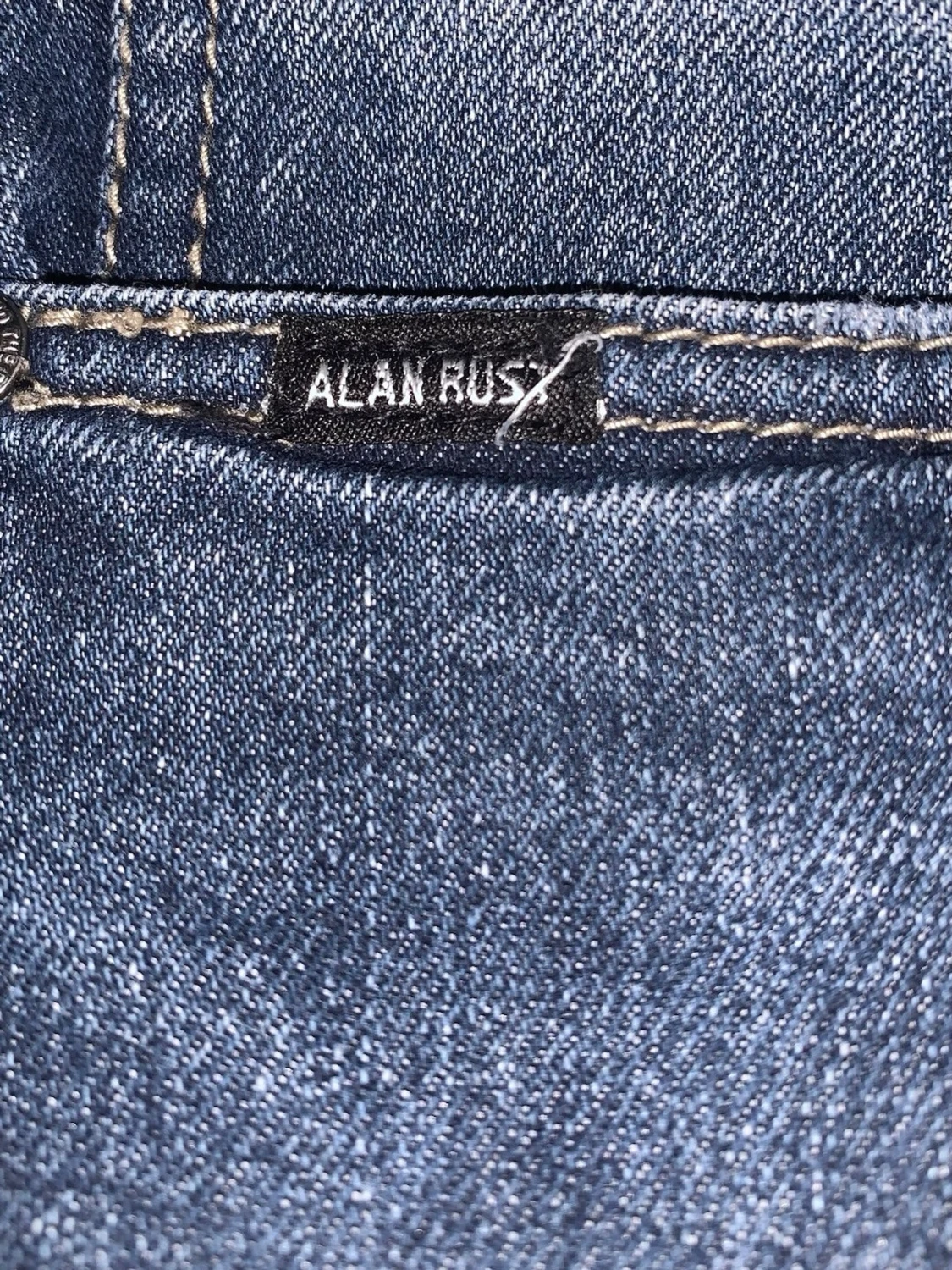 vintage mörkblå slim fit jeans - 5