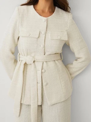 Krämvit tweedjacka,  - Perfekt jacka för våren och sommaren. 