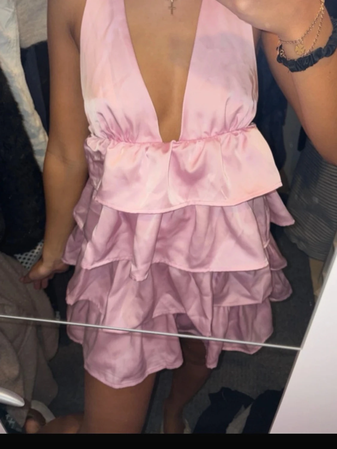 Rosa volangklänning 