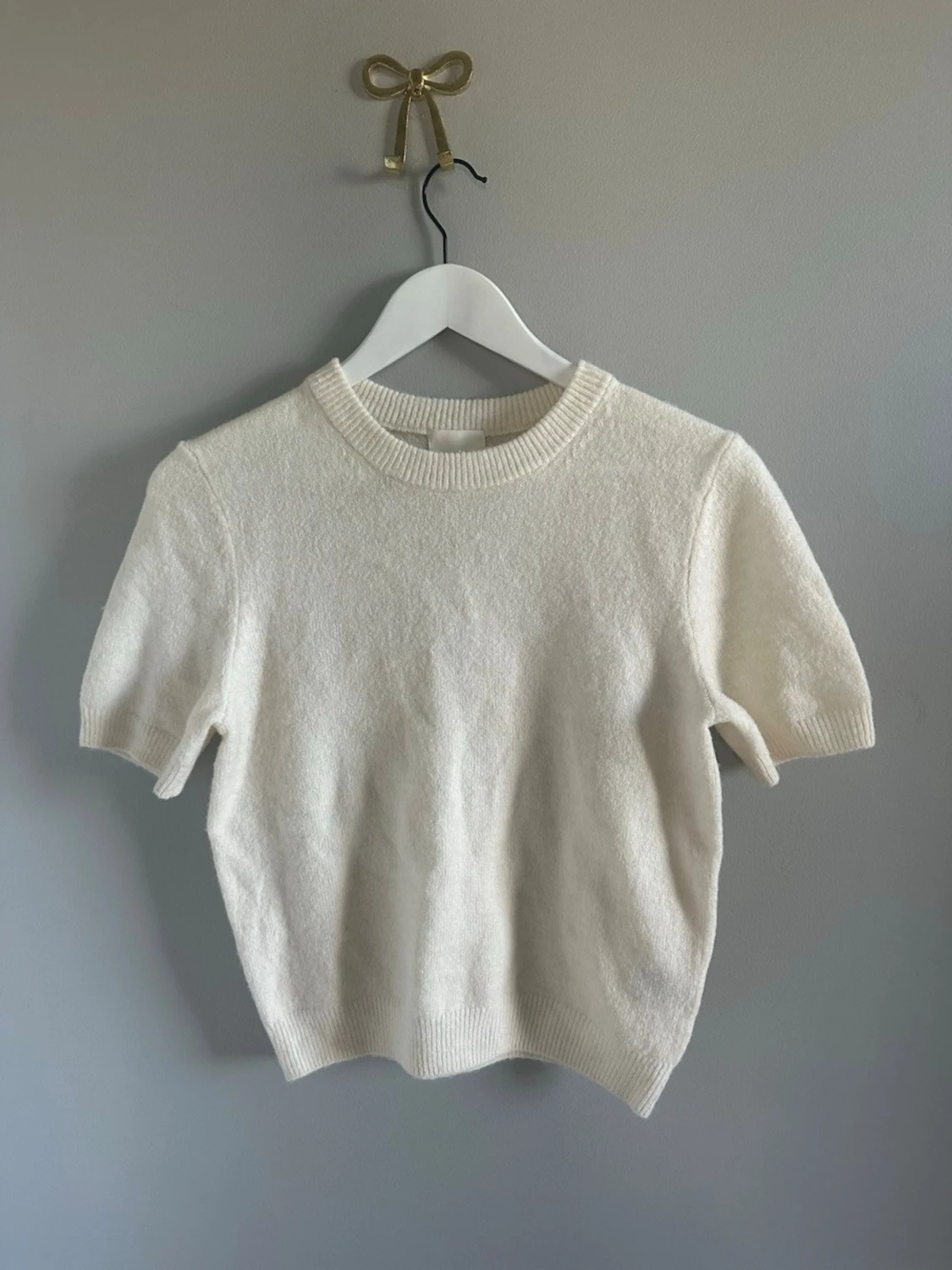 Vit stickad topp från H&M