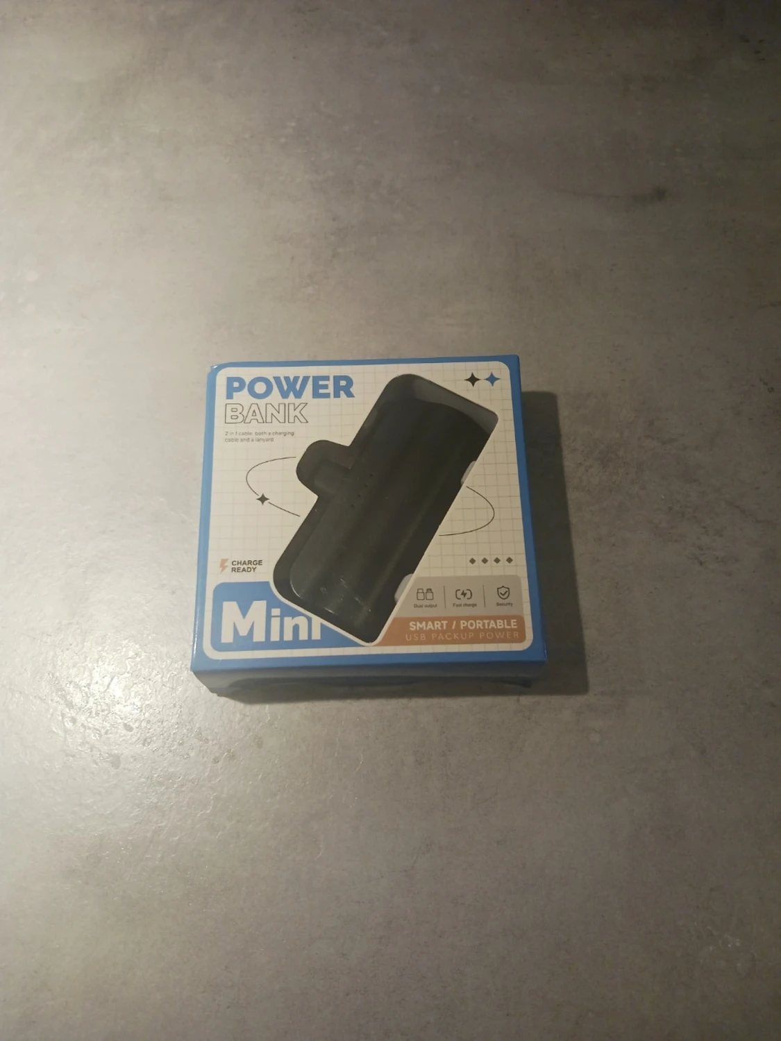Mini Powerbank svart USB backup - 1