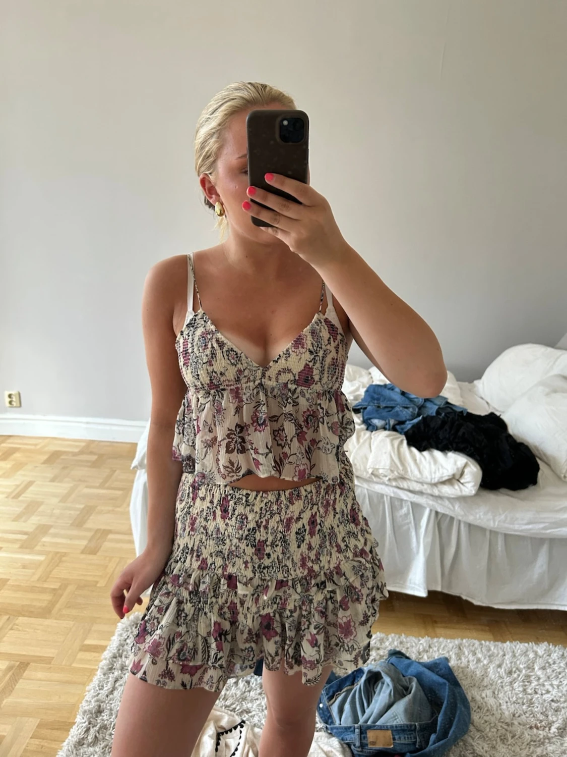 Blommigt set med volanger och smala band💖💖🌸 - 2