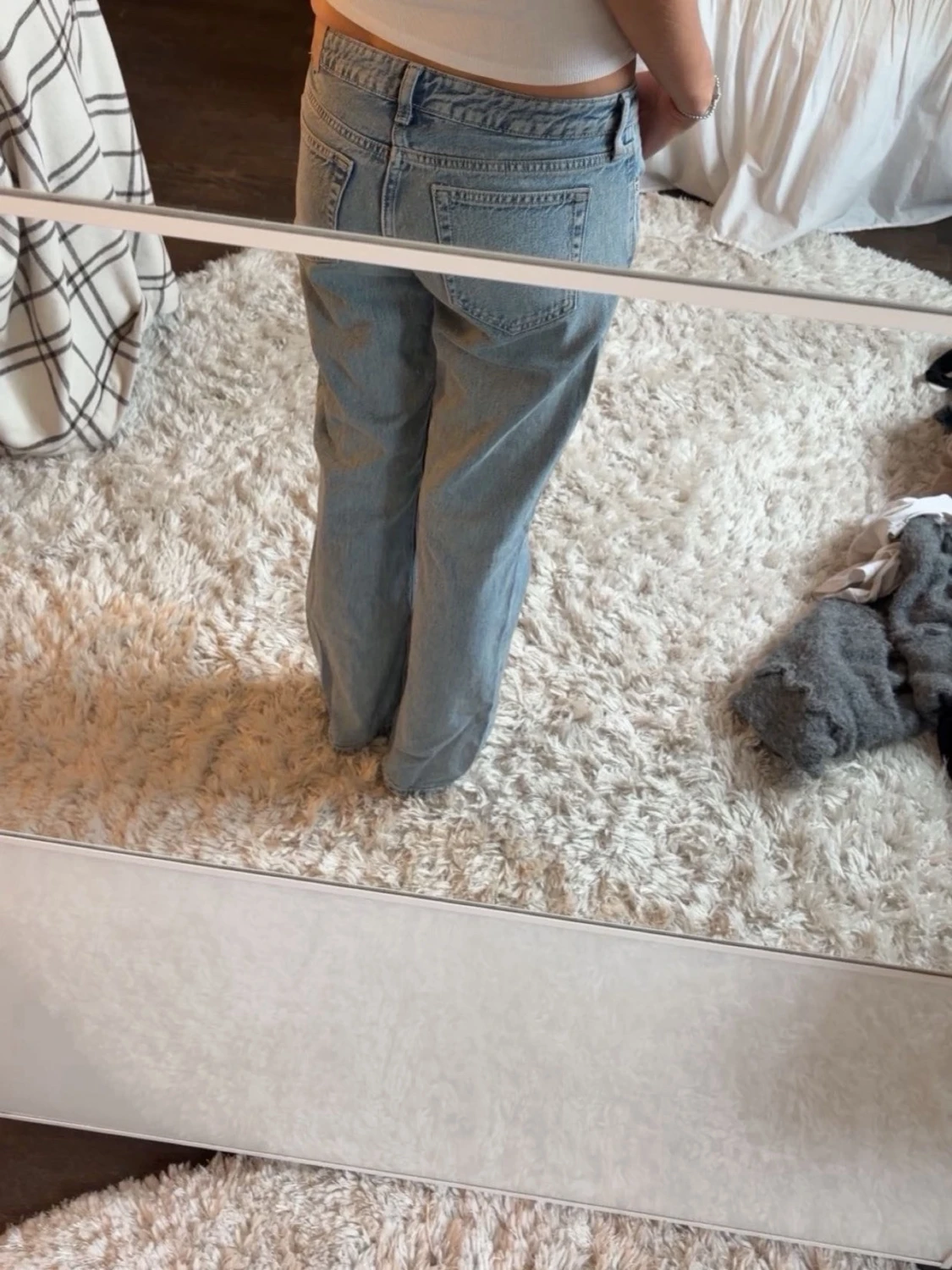 Ljusblå raka jeans med låg midja - 3